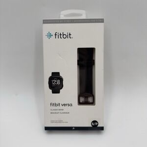 Fitbit‎ Versa Activity Tracker Small Black Classic Accessory Band FB166ABBKS NEW